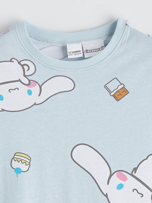 Bisiklet Yaka Cinnamoroll Bask?l? K?z ?ocuk Pijama Tak?m?