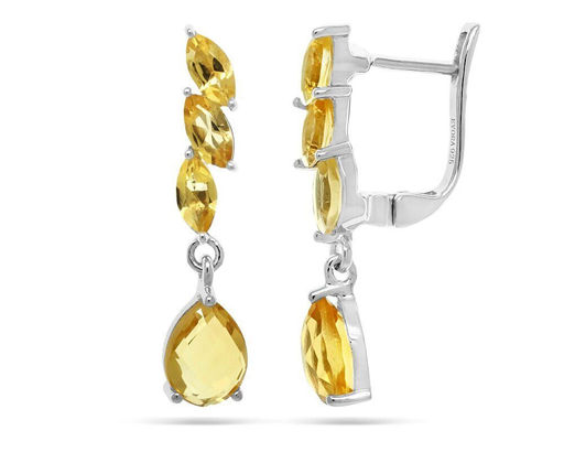 Серьги из серебра цитрин, Фея