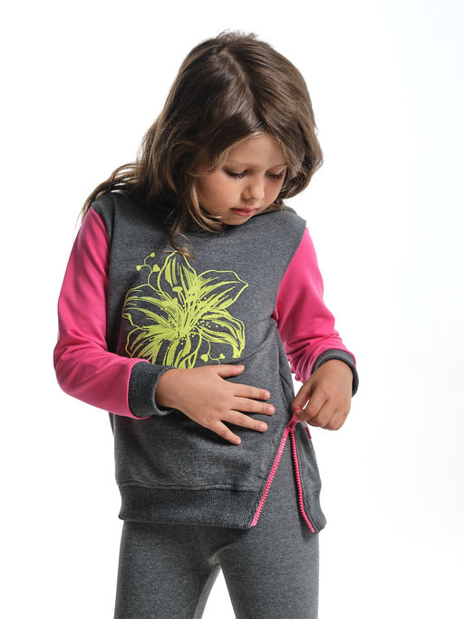 Толстовка для девочки с капюшоном UD 3745 граф/мал - Mini maxi фото 2