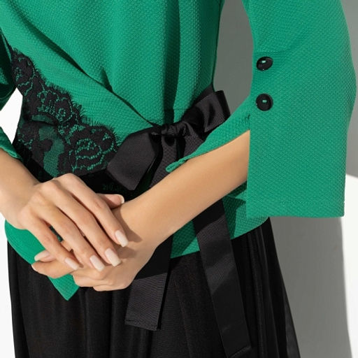 Костюм с юбкой из сетки на подкладе Больше чем стиль (2 в 1 green) - Charutti фото 3