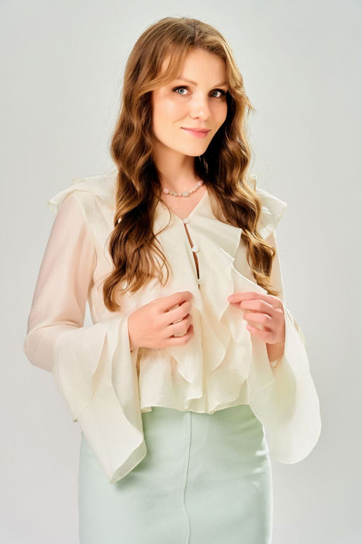 Блуза FITA 20811 экрю  фото 6