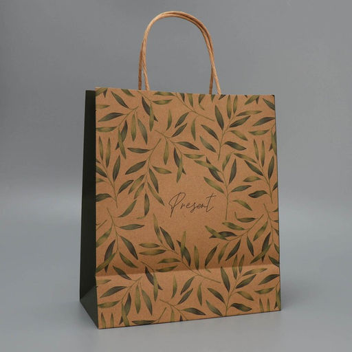 Цена за 2 шт. Пакет подарочный крафтовый, упаковка, «Подарок», ML 23 х 27 х 11.5 см