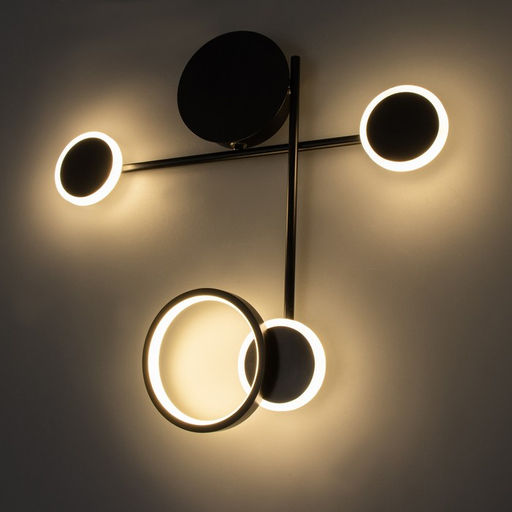 Бра «Крампл» LED 24 Вт 3000К черный 47×47×6.5 см