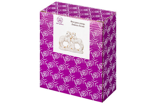 Фигурка декоративная 11*4*8,5 см Лошади белая с золотом, фарфор - Elan gallery фото 5