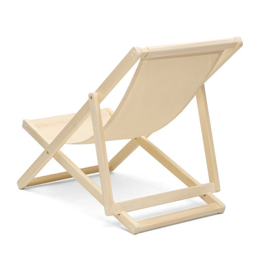 Шезлонг складной, деревянный, с тканью