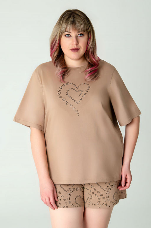 Арт. 9163 Пижама с шортами 50-58 (5 шт) Цвет:коричневый - Калинка фото 15
