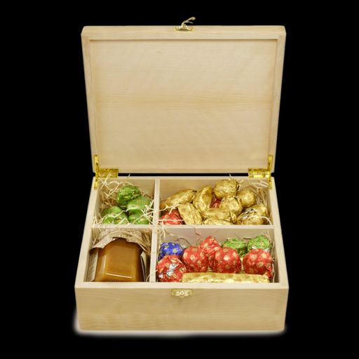Деревянная шкатулка с конфетами, 920 г - Сибирский кедр фото 5