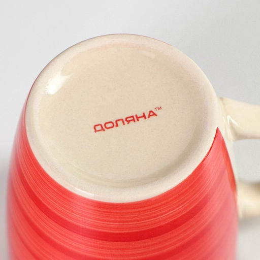 Кружка керамическая Доляна Морской мир, 360 мл, цвет красный  фото 4