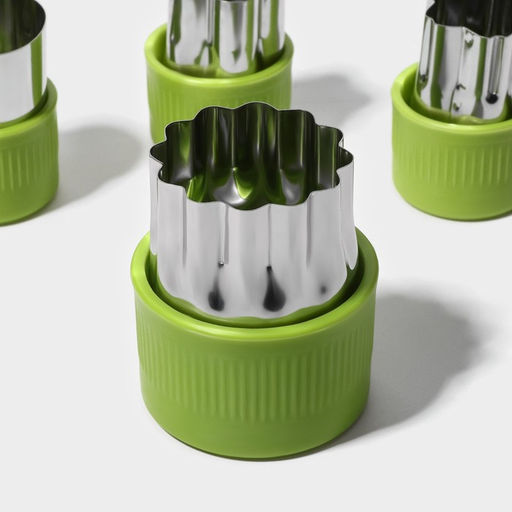 Овощерезки Доляна «Палитра», набор 12 шт., нержавеющая сталь, зелёные