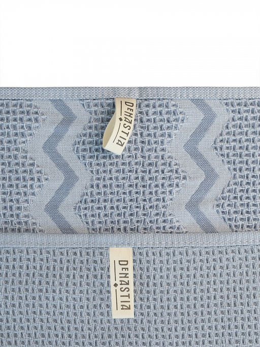 Набор кухонных полотенец 2шт 35x70 синий вафельное полотно - Denastia фото 4