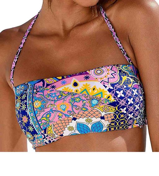 Купальник раздельный, сиреневый/пестрый