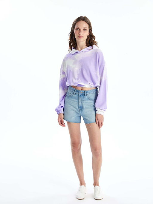 Batik Desenli Uzun Kollu Oversize Kad?n Hoodie