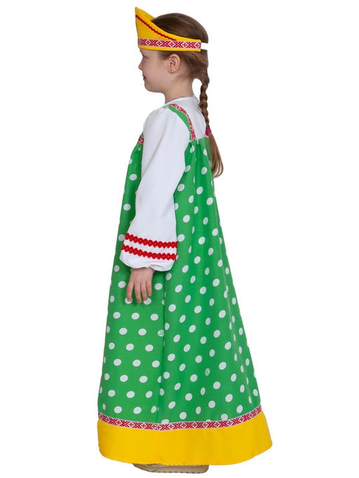 Костюм Русский народный для девочки Аленушка в зеленом р-р. 134