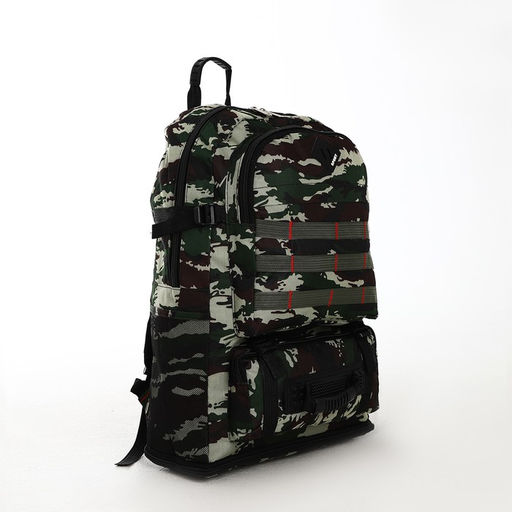 Рюкзак туристический на молнии, с увеличением, 4 наружных кармана, цвет зелёный - Simaland фото 3