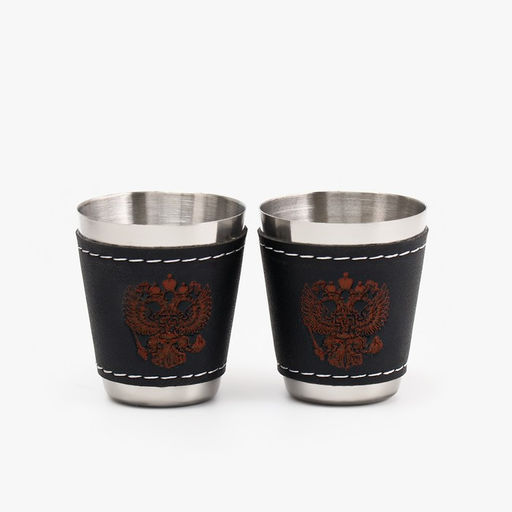 Подарочный набор Герб РФ: фляжка 240 мл, 4 стопки, воронка