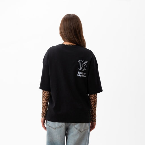 Футболка женская MIST Lucky, размер L-XL, чёрная