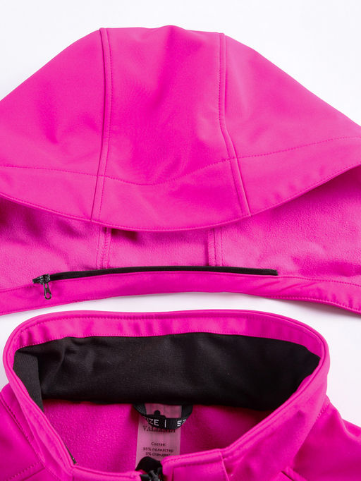 Парка спортивная женская с капюшоном softshell розового цвета 9568R - Mtforce фото 4