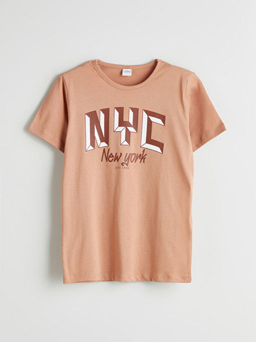 Bisiklet Yaka New York Bask?l? Erkek ?ocuk ?ortlu Pijama Tak?m?