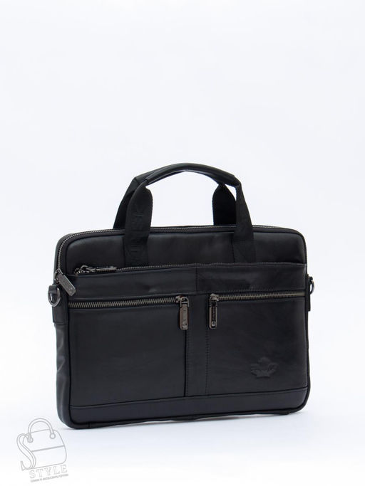 Портфель мужской кожаный 33773Z black Zinimsk