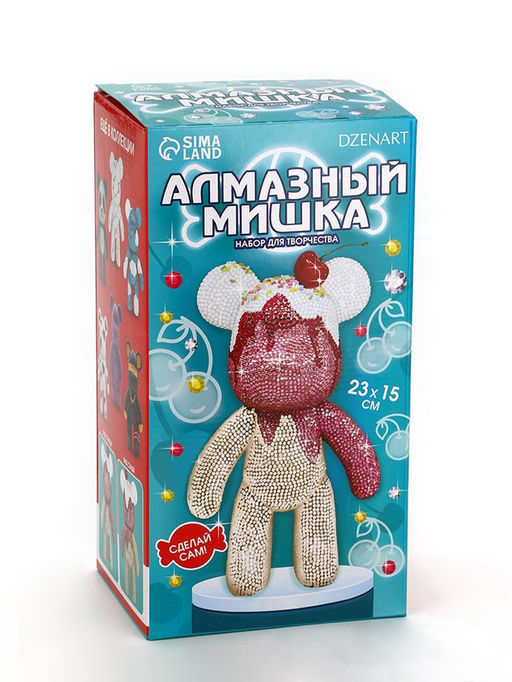 Алмазная мозаика на фигурке Медведь - пироженка