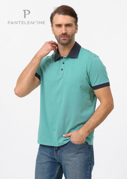 Футболка-поло из кулирки - Pantelemone фото 11