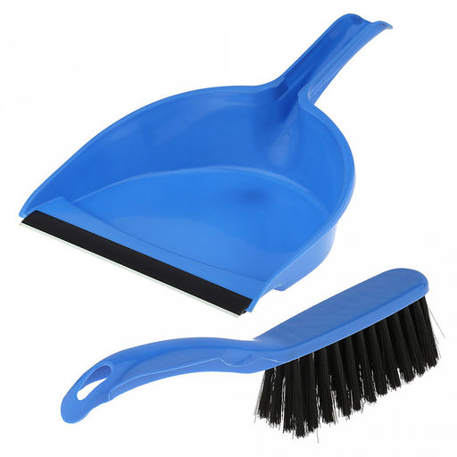 Комплект для уборки пластмассовый: совок 21,5х16,5х7см с резинкой + сметка 25,5х3,7см, ворс 5см "Арка-2" цвета в ассортименте: голубой, фуксия, салатовый (Китай)