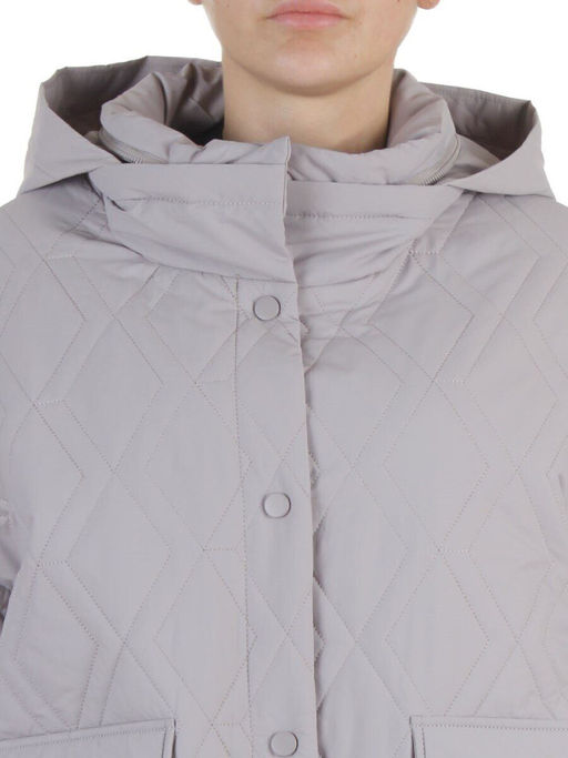 BM4836 LT. GRAY Куртка стеганная демисезонная женская (50 гр. холлофайбер)