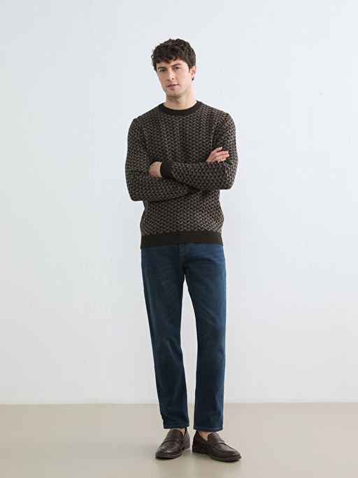 Erkek Desenli Regular Fit Triko Kazak