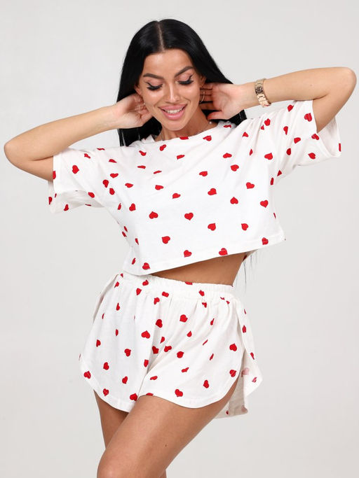 674 ПИЖАМА (шорты) (Сердечки) - А-дина фото 2