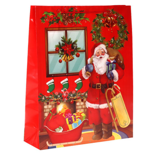 Цена за 12 шт. Пакет подарочный Новый год 32x40x10см / 447L /уп 12/840/микс/128г/м2 - Галеонтрейд фото 4
