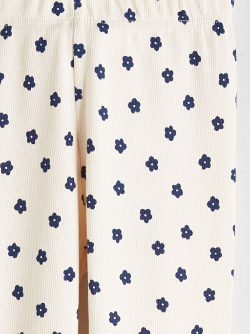 ?i?ek Desenli Fitilli K?z ?ocuk Tayt