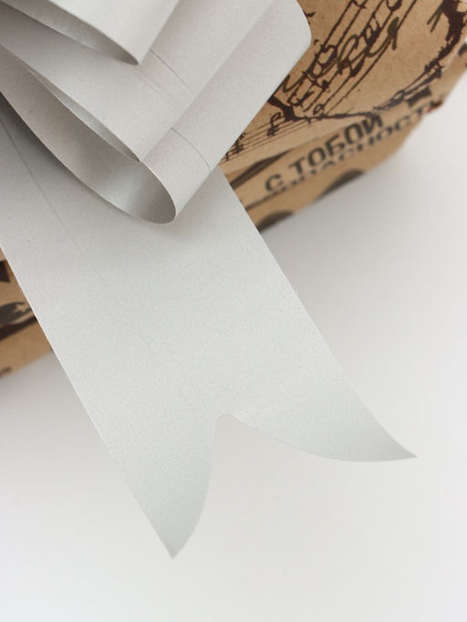 Цена за 20 шт. Подарочный бант - шар №4.5, серебро, для упаковки подарков