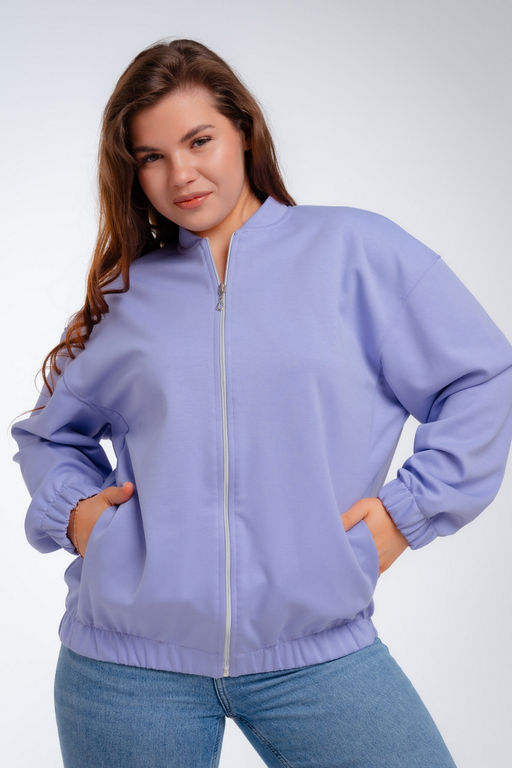 Бомбер из коттон фита сирень - Амадэль фото 20