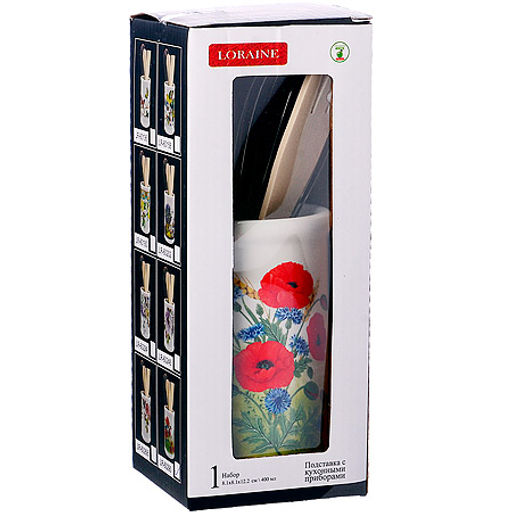 60290 Подставка с кухонными приборами Цветущие Маки дол/дер/жел LR (х36) - Mayer&boch фото 4