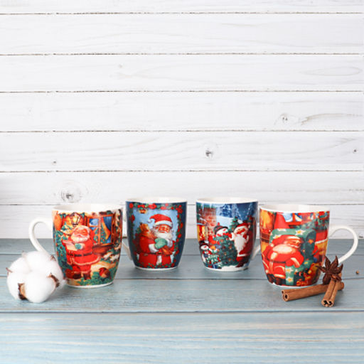 Кружки 6 штук на металлическом стенде 250 мл Новый год / X600 / кружка новогодняя - Галеонтрейд фото 2