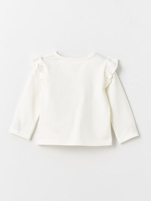 Bisiklet Yaka Bask?l? K?z Bebek Ti??rt - Waikiki фото 3