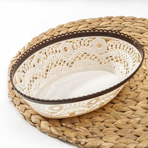 Цена за 3 шт. Корзинка для хлеба и фруктов Альтернатива «Кружево», пластик, 23×17×6.5 см, МИКС