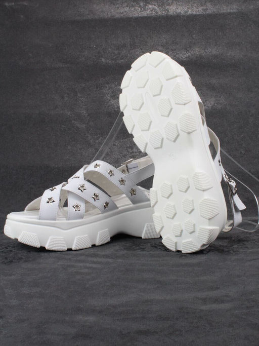 08-PEAG47-1 WHITE Босоножки женские (натуральная кожа)