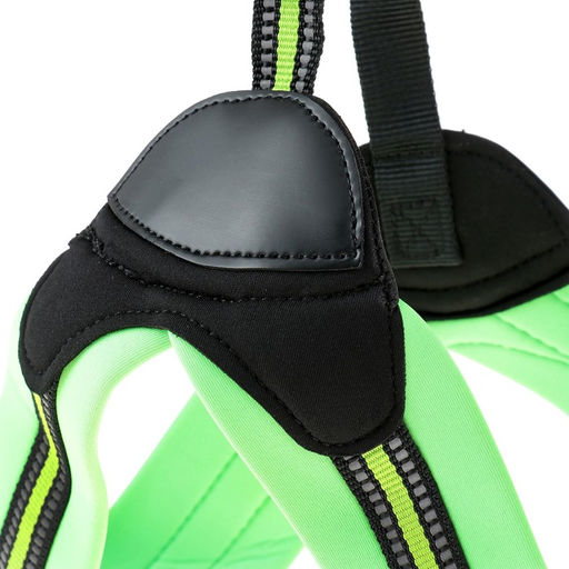 Шлейка супермягкая со светоотражающей прошивкой, обхват 48-54 см, зелёная - Пижон фото 5