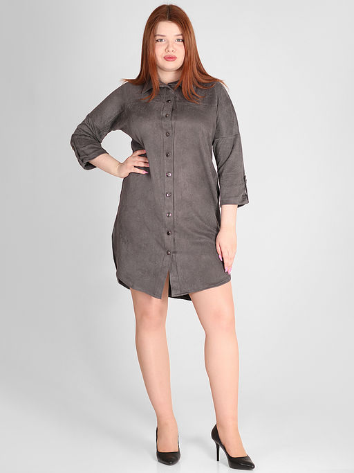 Туника трикотажная на пуговицах с молнией сзади - Almond фото 4