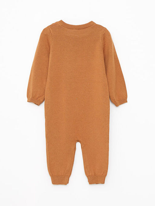 Bisiklet Yaka Uzun Kollu Desenli Erkek Bebek Triko Tulum - Waikiki фото 2