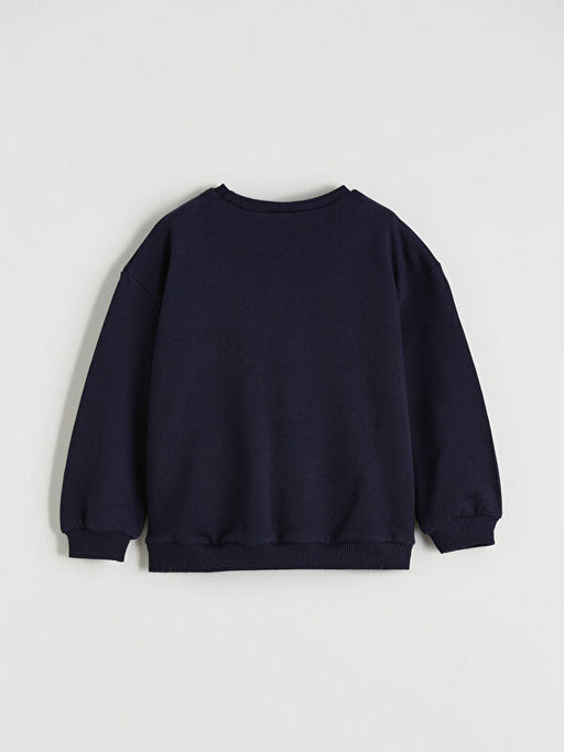 Bisiklet Yaka Nak??l? Erkek Bebek Sweatshirt