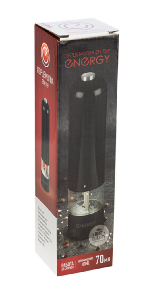 Перцемолка ENERGY EN-559 черная (работа от батареек) 104298 - Скрап фото 5