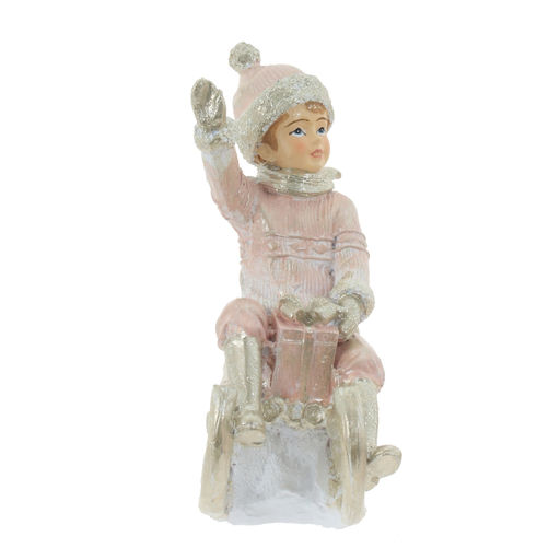 Фигурка декоративная "Ребёнок на санках", 2 в., L9 W5,5 H10,5 см, 2в.