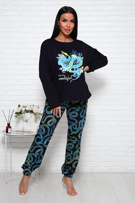 Костюм с брюками (01027. бирюзовый) - Плиона фото 4