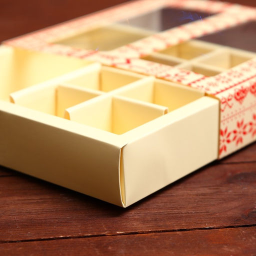 Коробка для конфет, 8 конфет и шоколадка, 17,7 х 17,7 х 3,8 см Вязанка - UPAK LAND фото 5