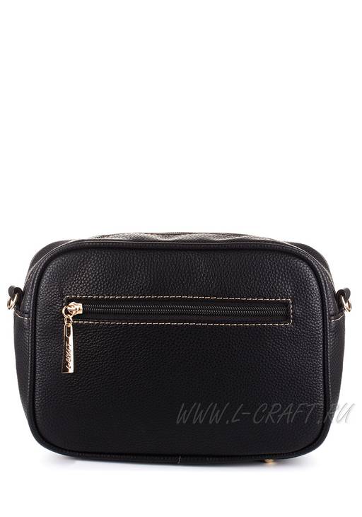 Стильная черная сумочка из экокожи. Модель №1376 - L-craft фото 4