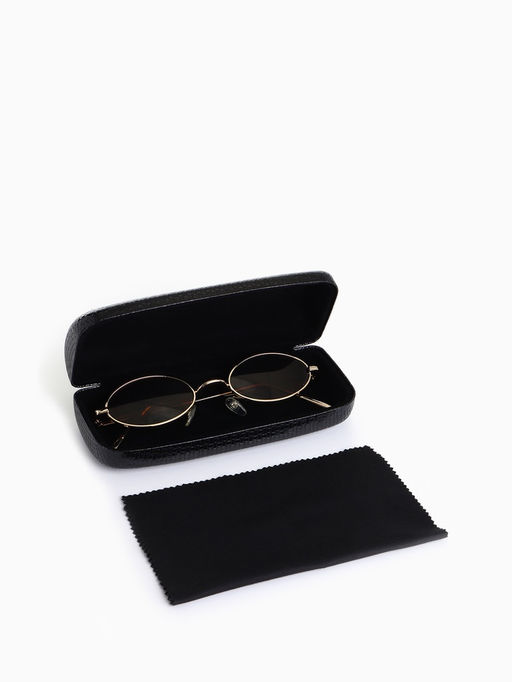 Футляр для очков на хлопушке, однотонный, размер 15×6×3.5 см, чёрный