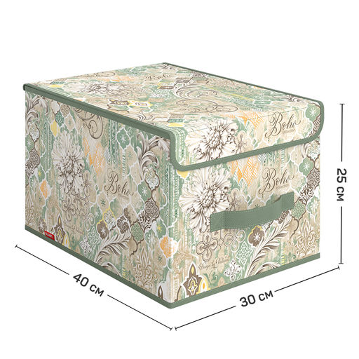 Короб стеллажный с крышкой, большой, 30*40*25 см, BOHO - Valiant фото 2