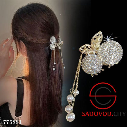 Заколка-краб для волос с вишней